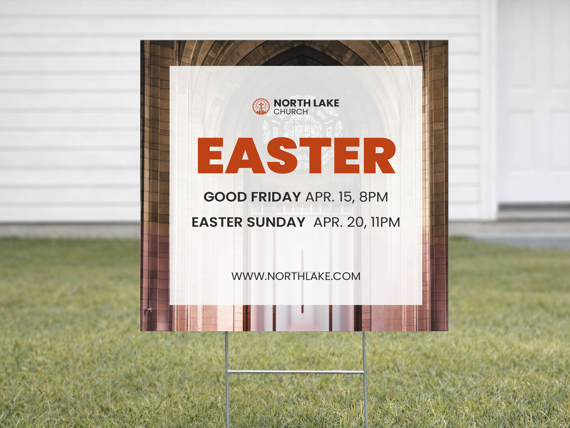 Easter yard sign for a church