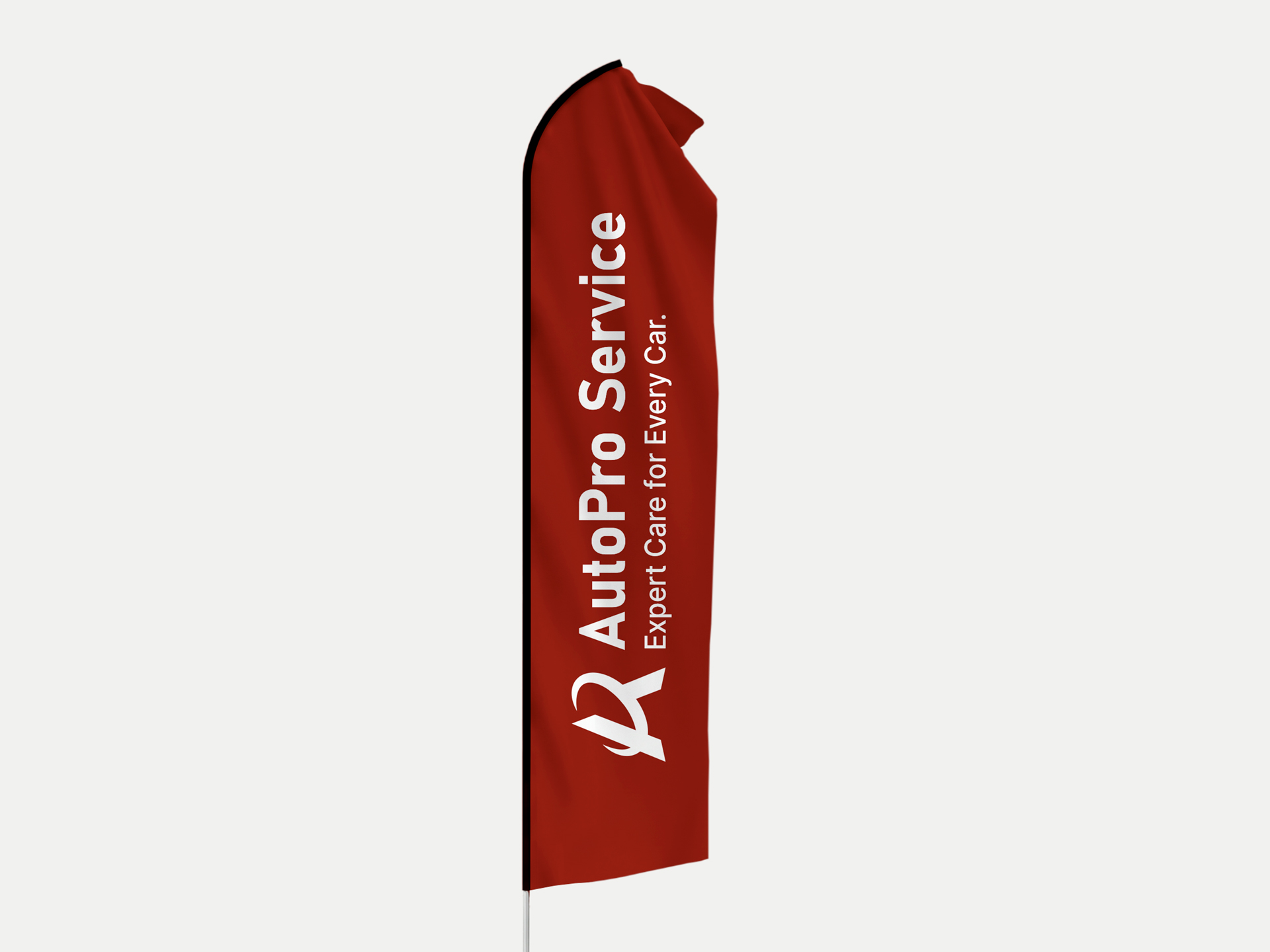 red econo feather flag for car service company