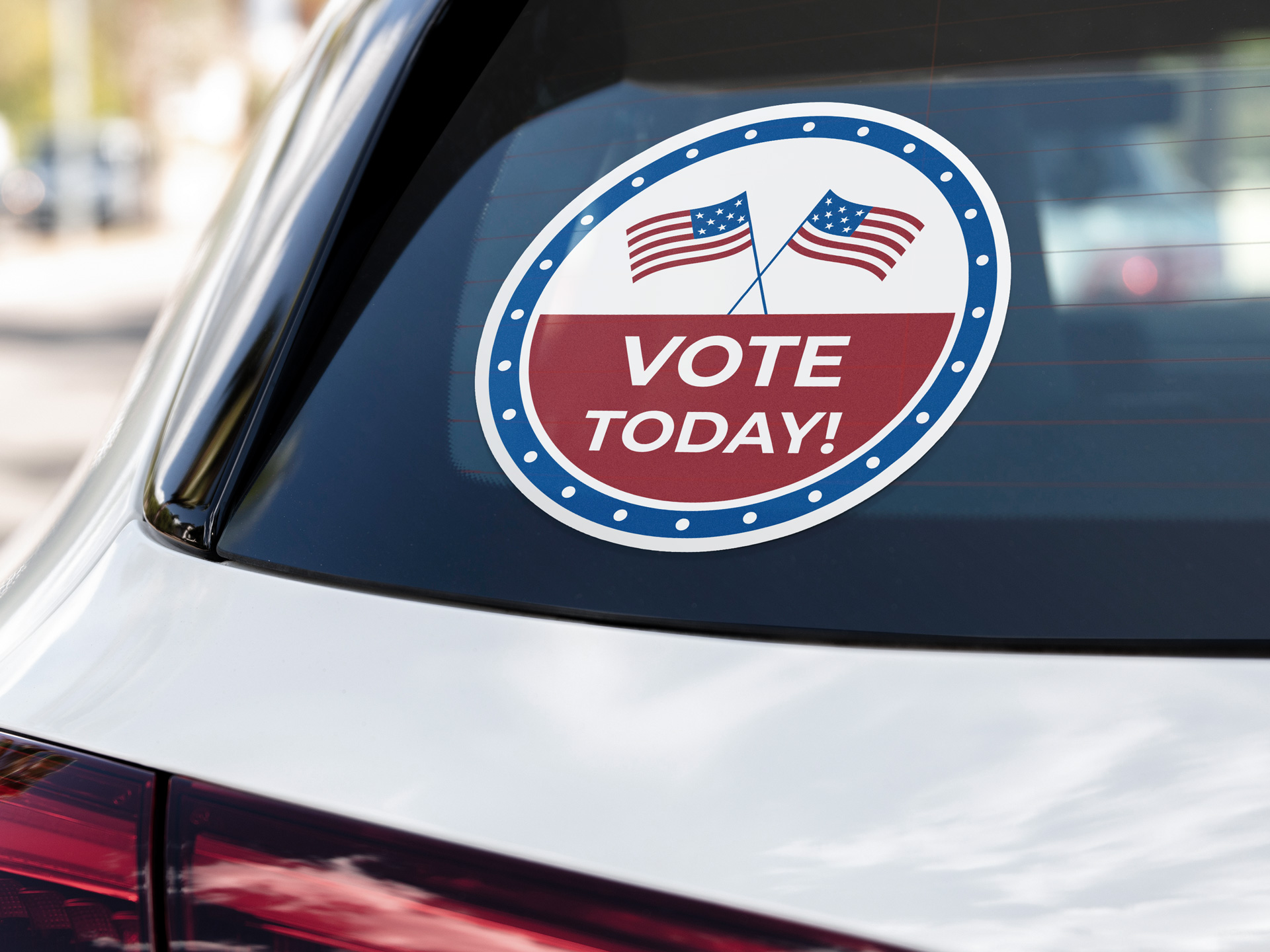 "Vote Today" campaign die cut sticker