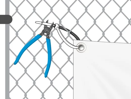 Installation step 3 - Cut the remaining edge of the zip tie with pliers