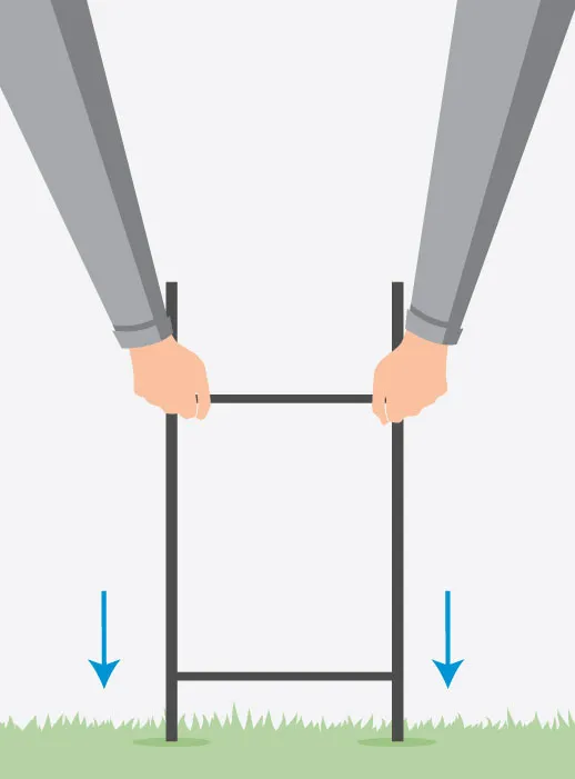 Installation step 1 - Push the stake into the ground