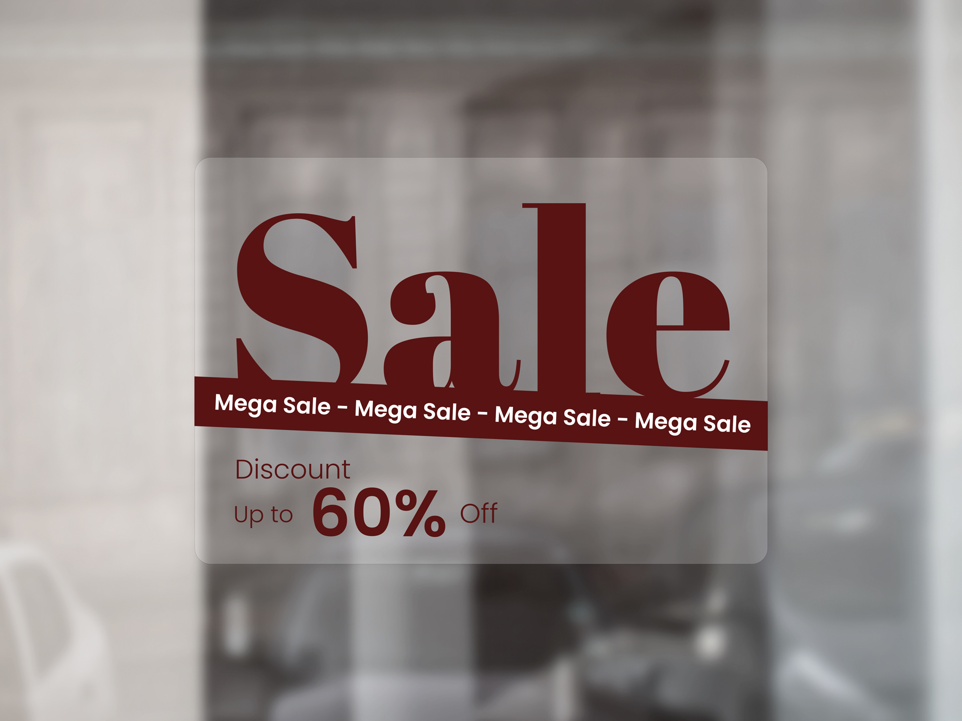 sale clear glass window decal installed outdoors