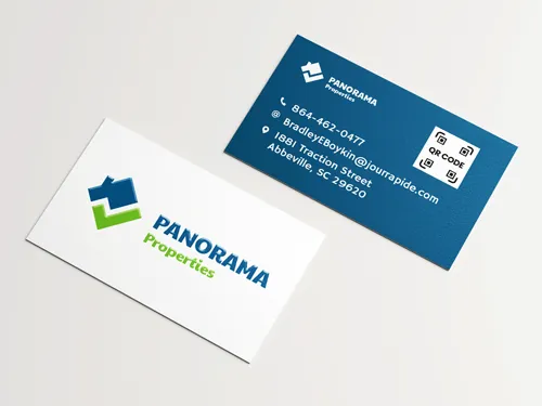 Agency and logo branding real estate business cards in blue and white