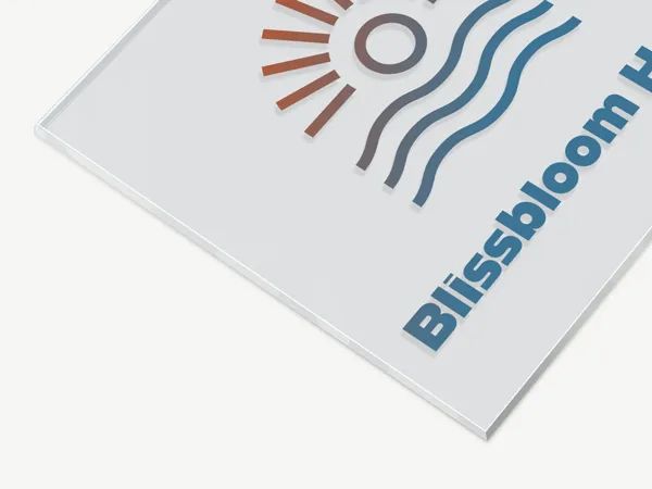 A custom plastic sign used for branding.