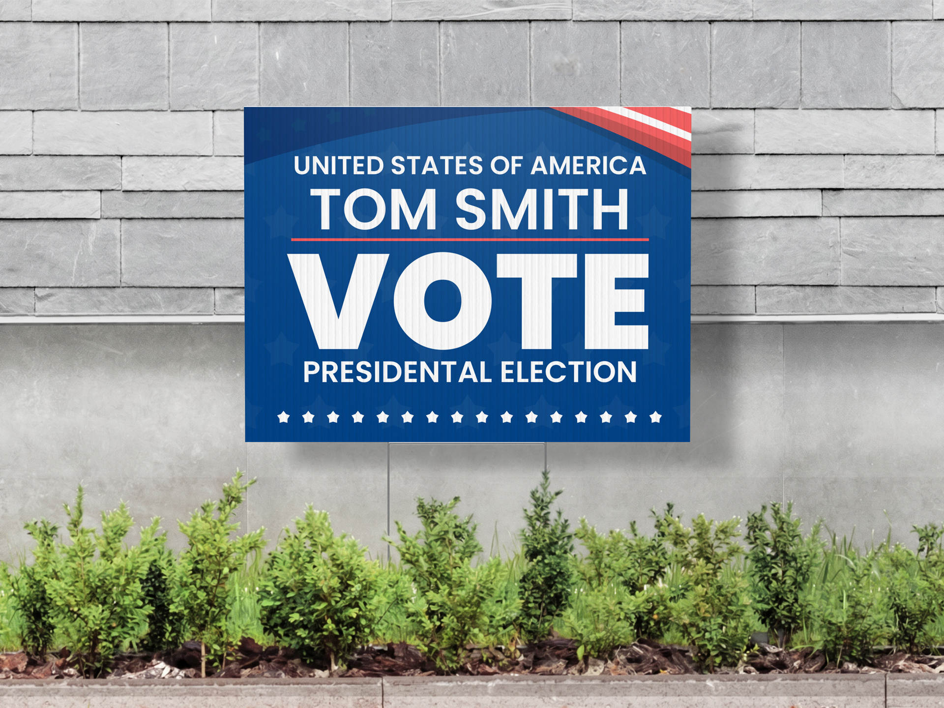 presidental election lawn sign installed outdoors