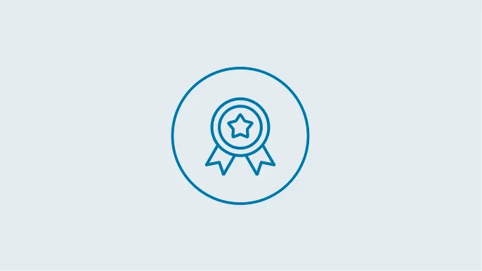An icon of a prize ribbon depicting the quality of the product and design.