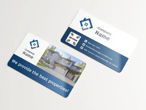 Property imagery with slogan real estate business cards