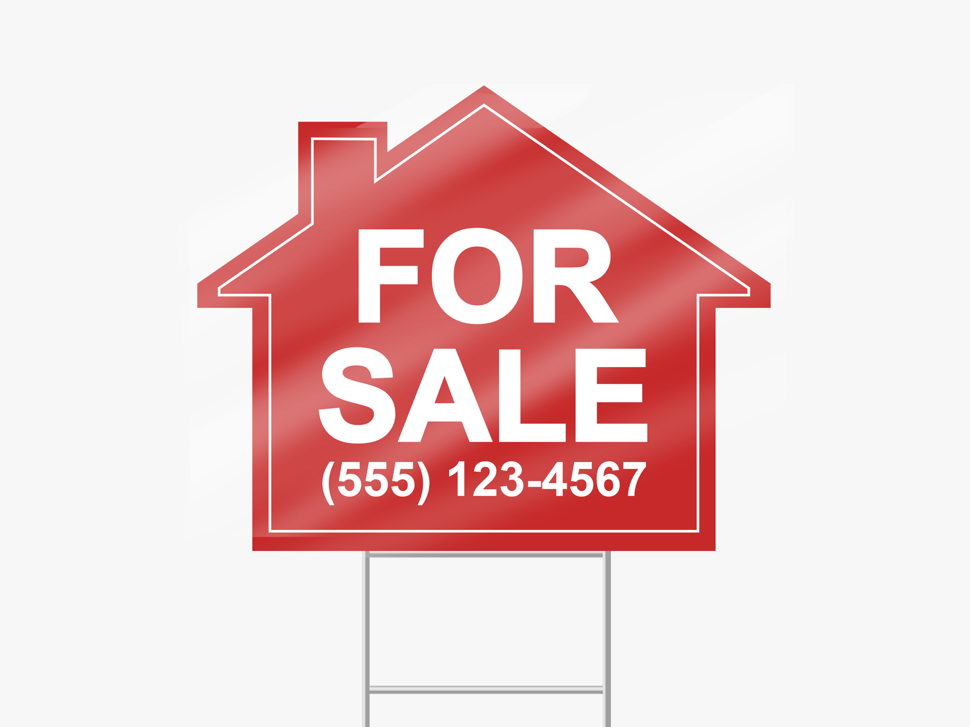 Red reflective coroplast sign reading For Sale