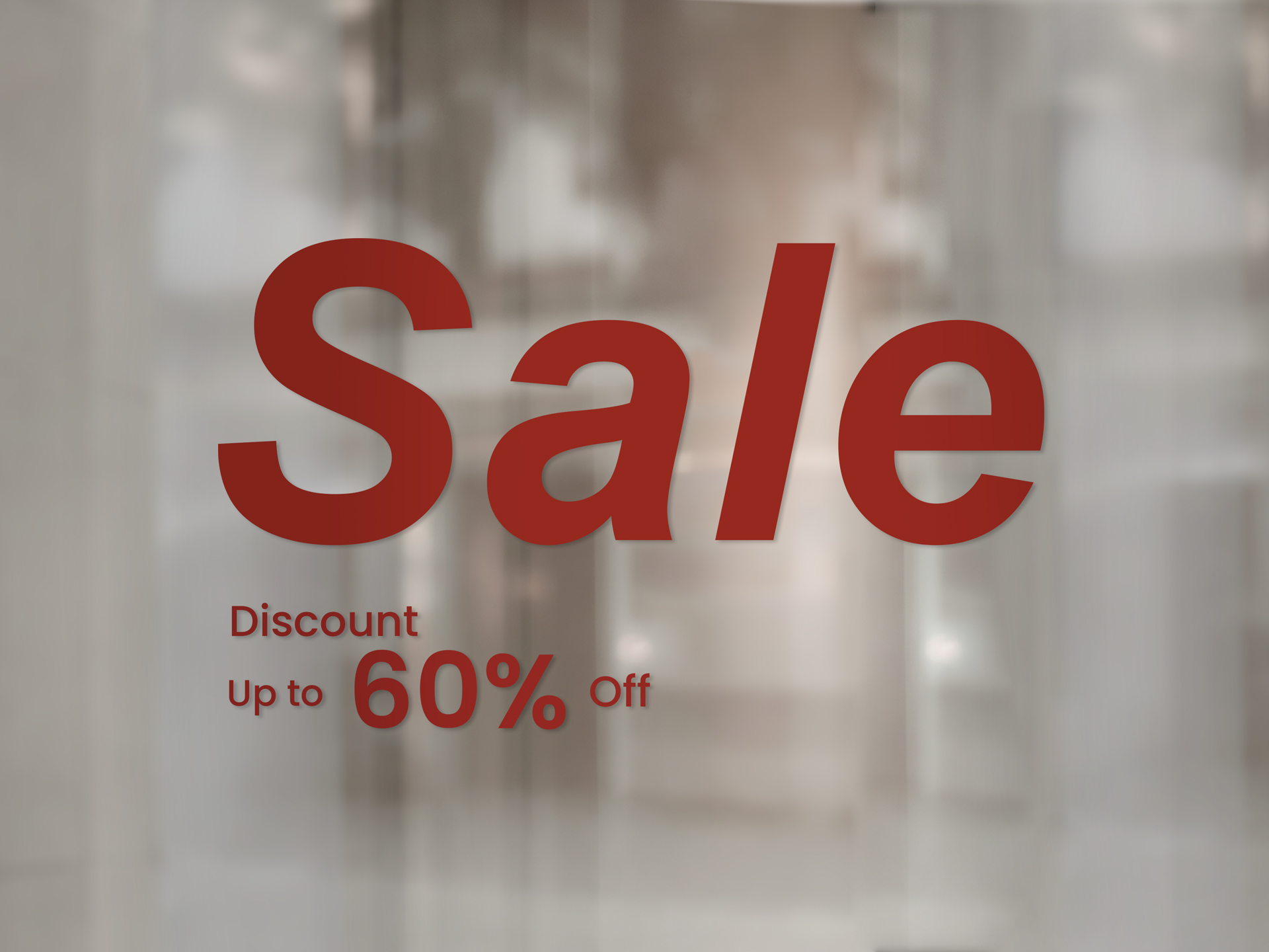 Vinyl lettering communicated store sales.