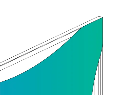 Seg display stitching inserted into frame channel
