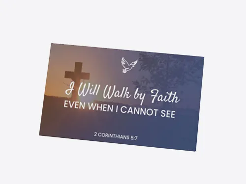 Church sign with an inspirational quote and a silhouette of a cross and dove