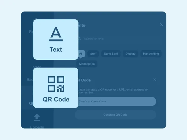Add texts or QR codes.