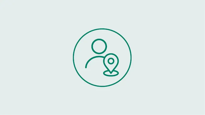 An icon of a signed in user tracking their order with a location pin on the side.