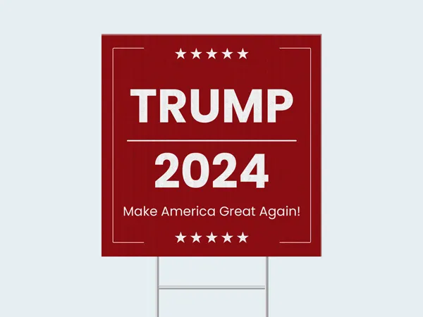 red trump 2024 yard sign