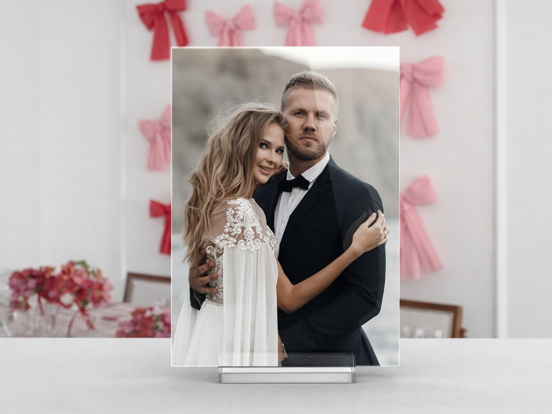 Valentine’s Day acrylic table photo