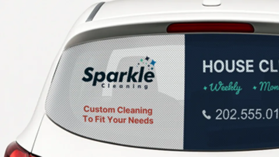 Cleaning Service Perforated Car Window Decal
