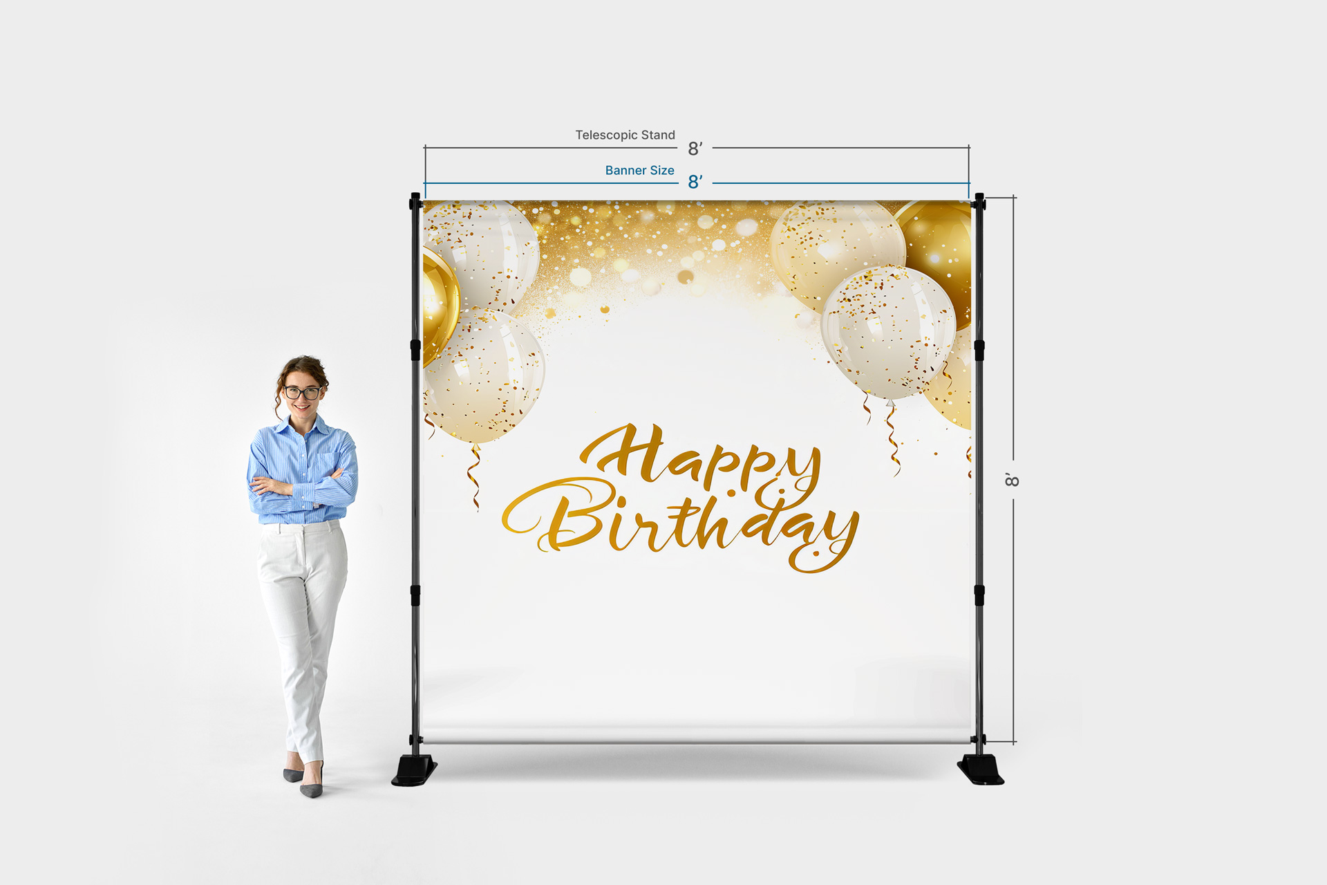 8'x8' Banner With 8' Stand