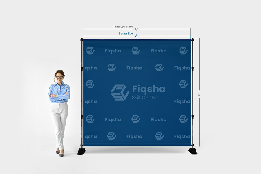 8'x8' Banner With 8' Telescopic Stand