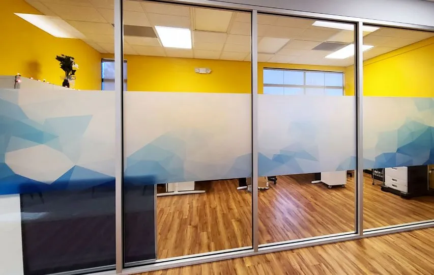 Partly frosted window decals