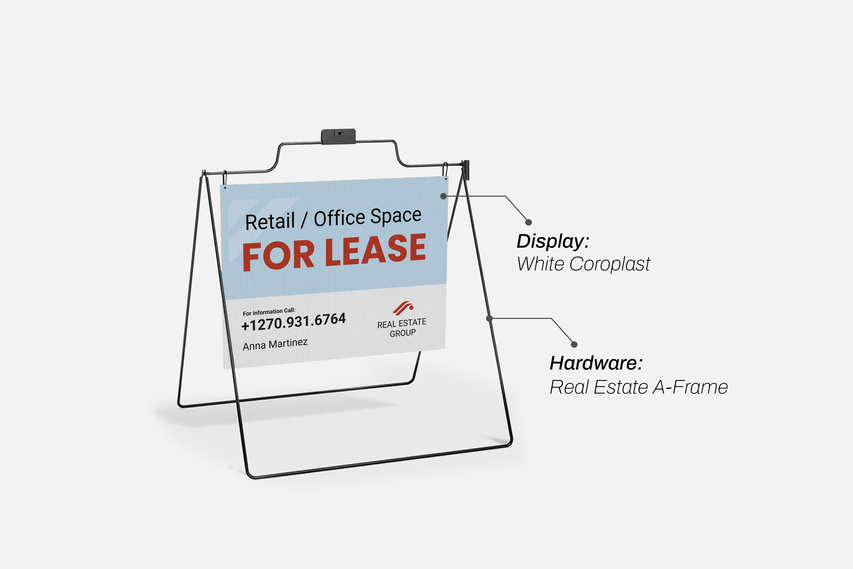 A Frame Realtor Sign Material