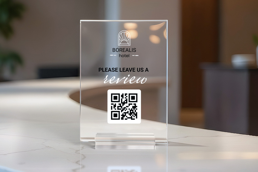 Acrylic table sign for lobby