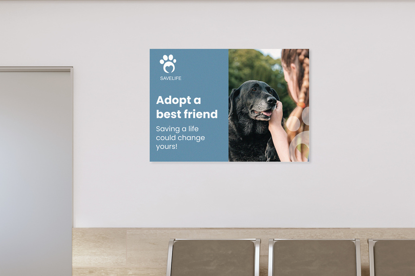 Animal Adoption Foam Board Sign