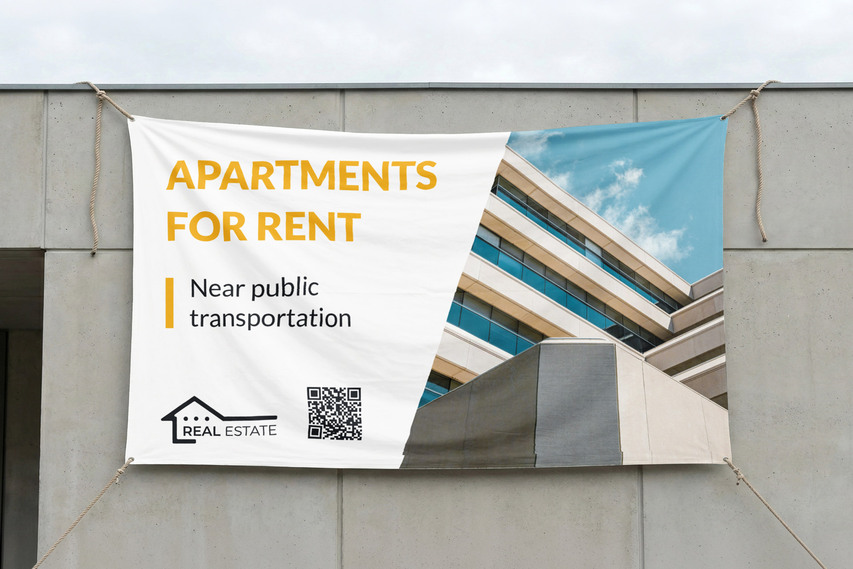 Apartments For Rent Fabric Banner