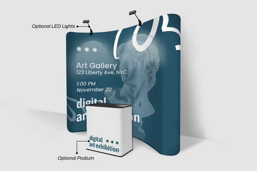 Art Gallery Curved Tension Fabric Display