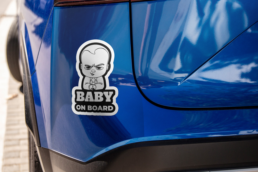 Baby on board car bumper sticker