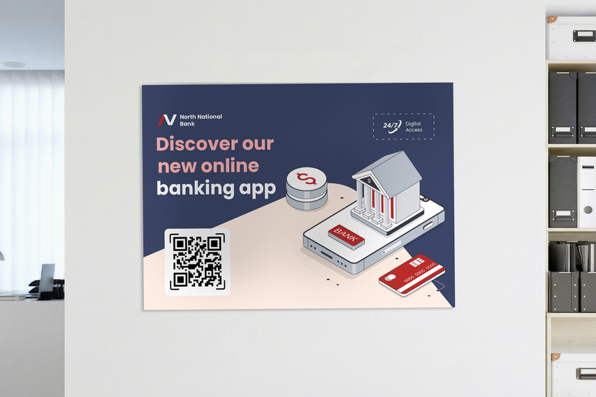 Banking App Styrene Sign