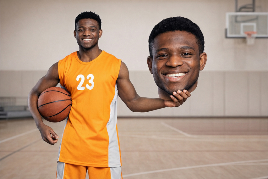 Basket Ball Player Big Head Cutout