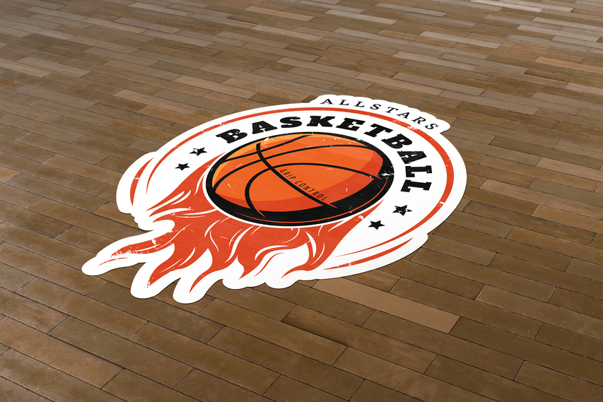 Basketball Court Central Floor Decal