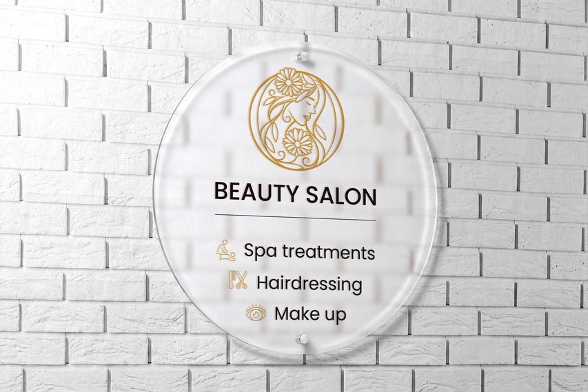 Beauty Salon Frosted Acrylic Sign