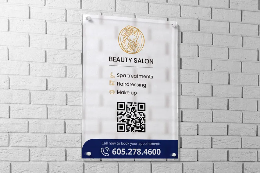 Beauty Salon Frosted Acrylic Signs