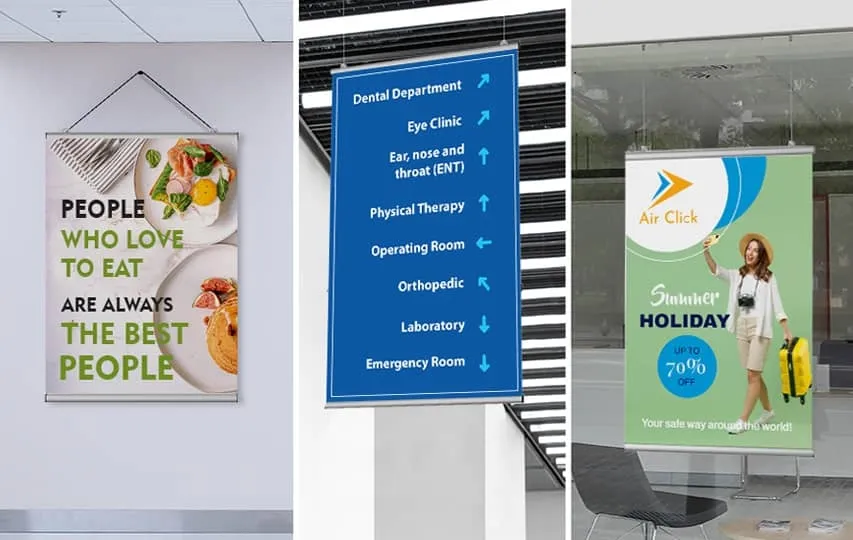 Bespoke snap hanging poster printing