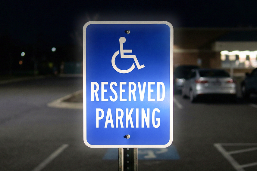Blue Handicap Reserved Parking Sign