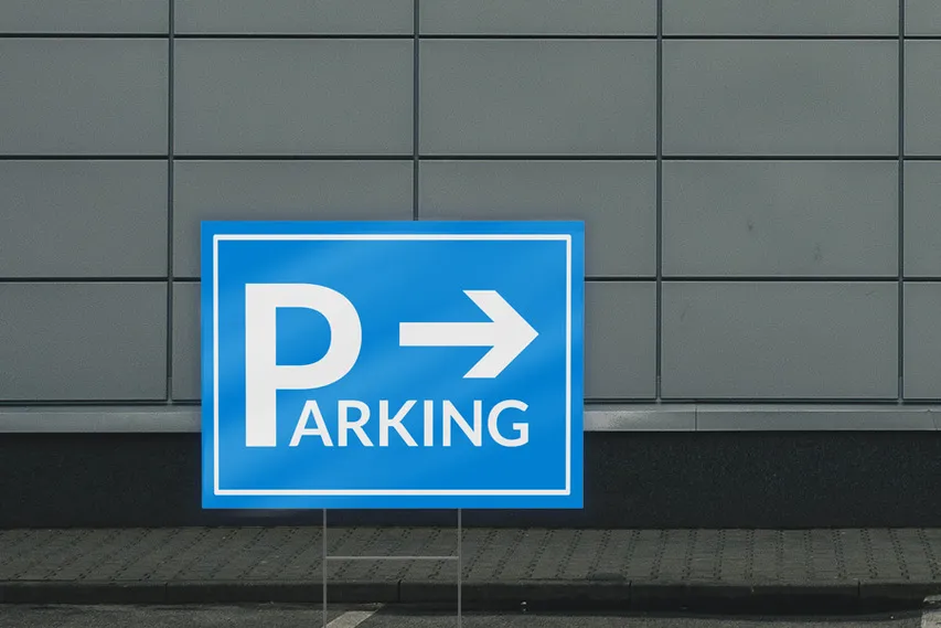 Blue Reflective Coroplast Sign For Parking