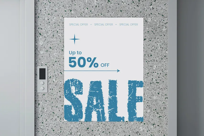 Blue Sale Styrene Poster Printing