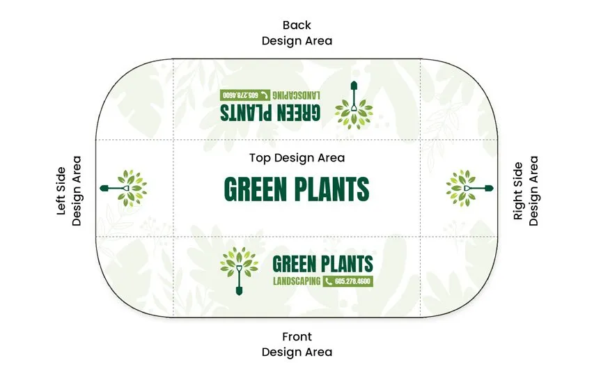 Branded logo table cover layout