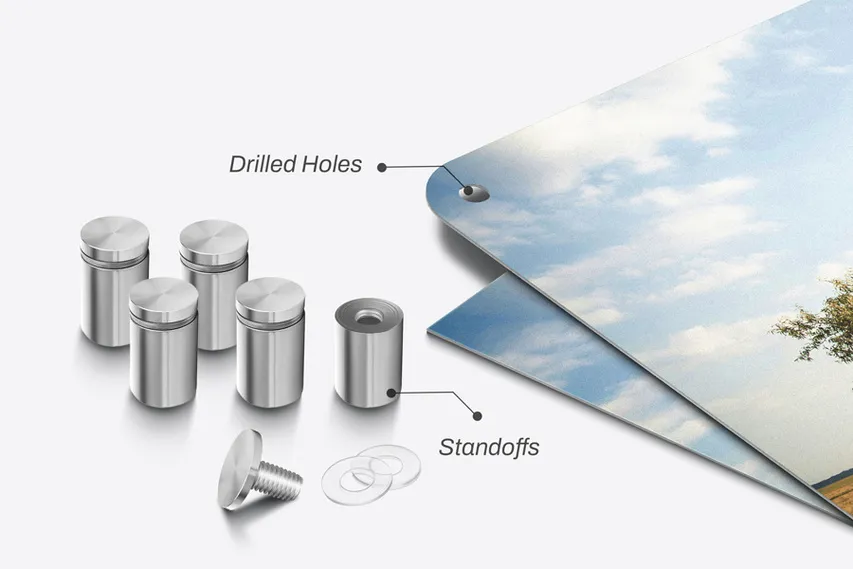 Brushed Aluminum Signs Mounting Accessories
