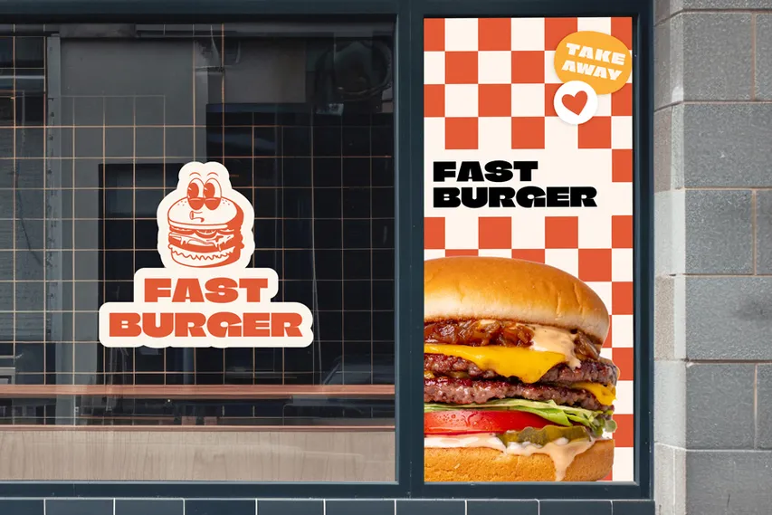 Burger Takeaway Opaque Window Decal