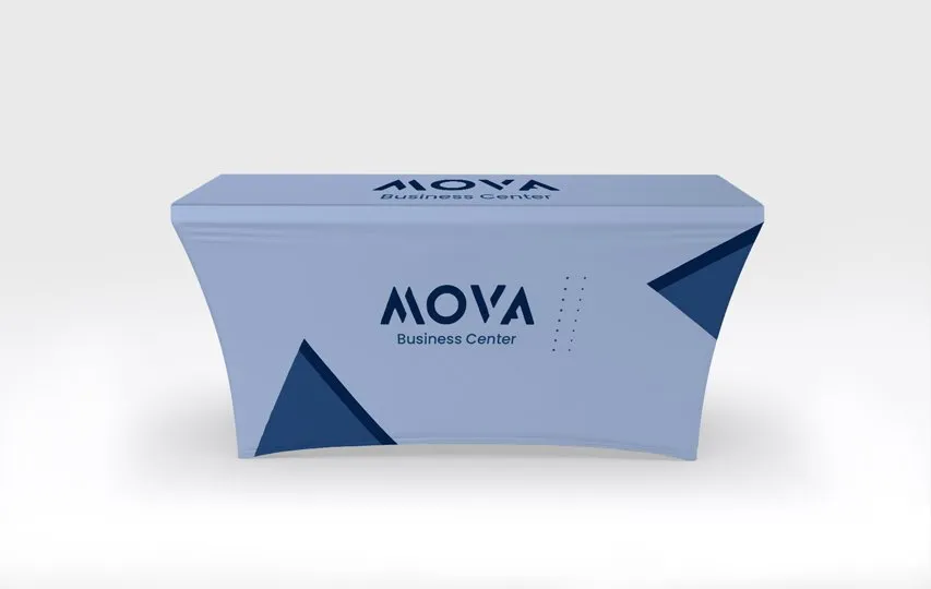 Business event stretch table cover