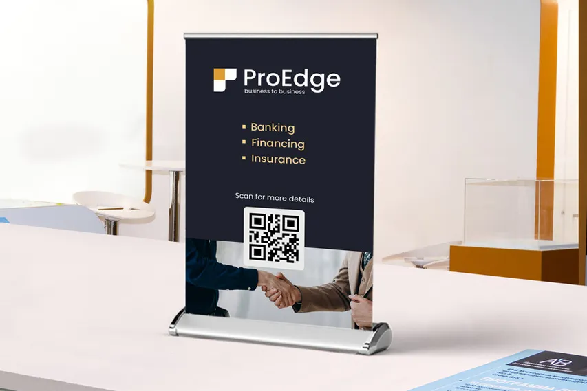 Business Qr Tabletop Retractable Banners