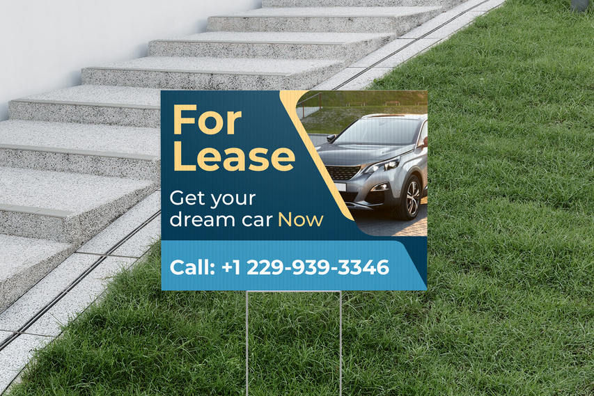 Car For Lease Yard Sign