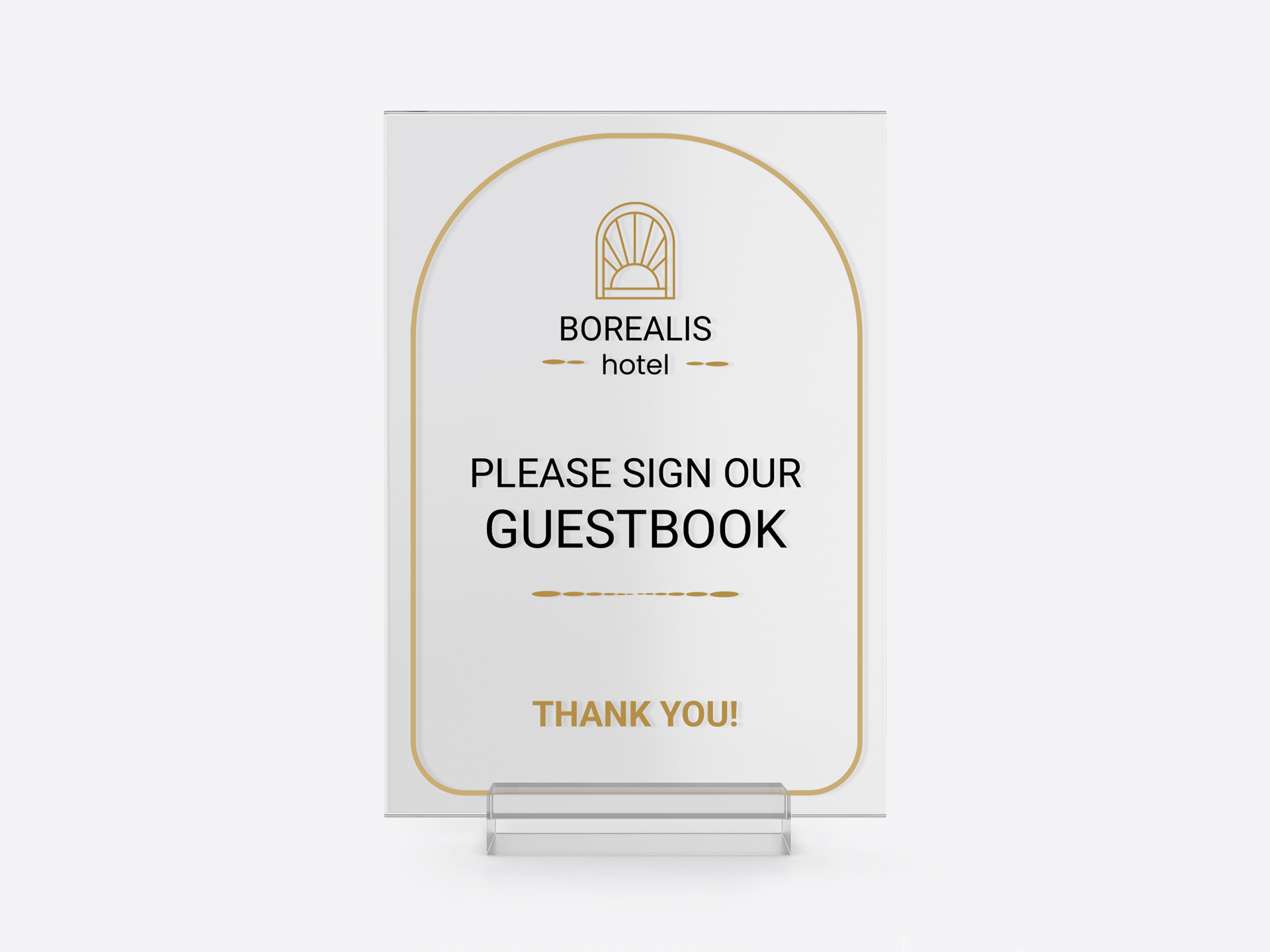 Clear Acrylic Table Sign