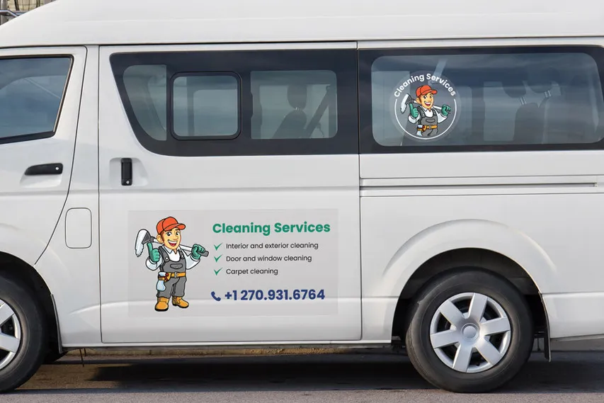 Clear Car Decal For Cleaning Services