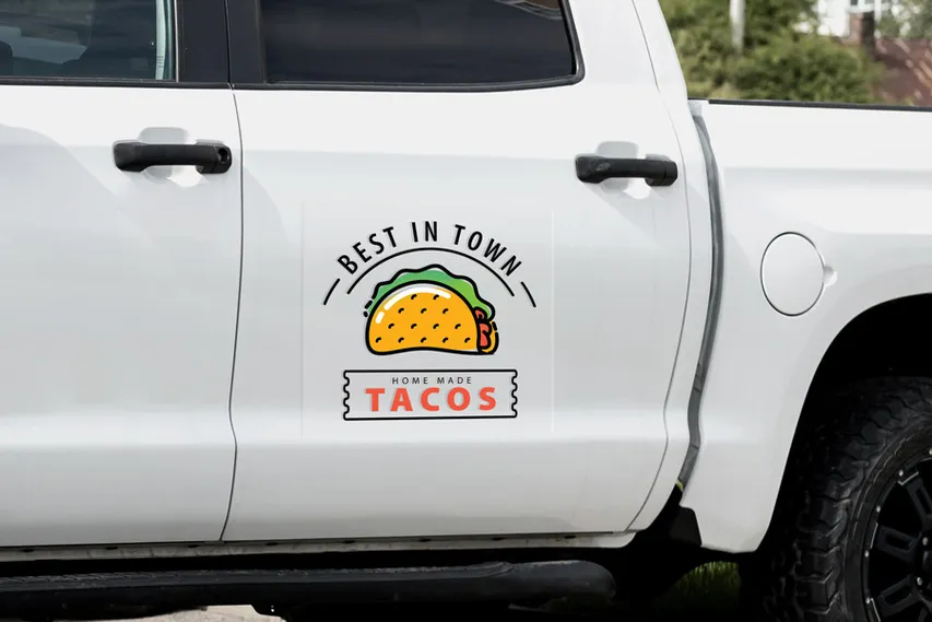 Clear Car Decal For Tacos Branding