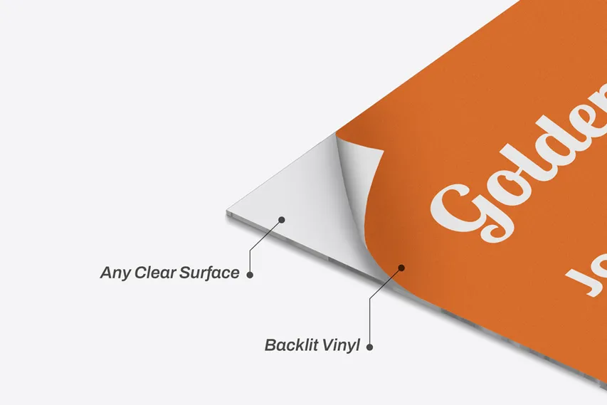 Composition Of Backlit Decal Signs