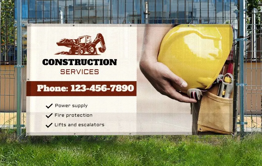 Construction company mesh business banner