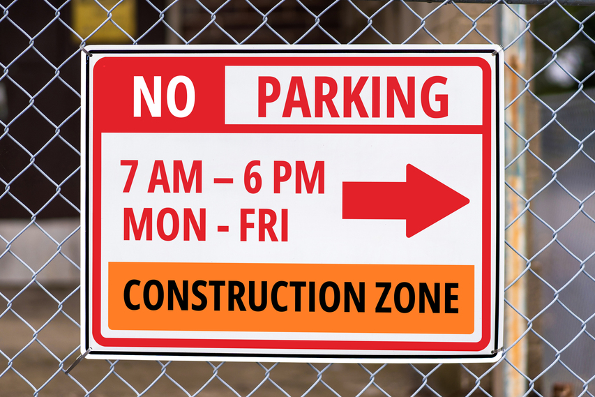 Construction Parking Sign